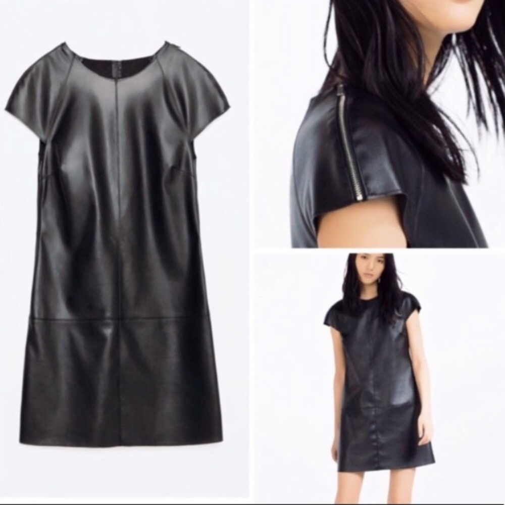 Zara Faux-Leather Dress with Zippers